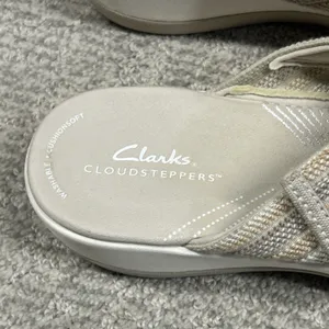 Clarks Arla Wave Slide Sandals Womens 9 Tan Beige Strappy Adjustable Slip On thumbnail 2