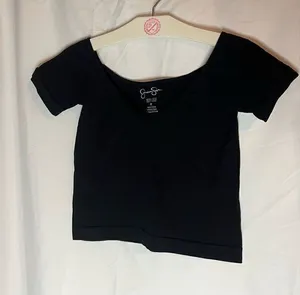 Jessica Simpson Black Crop Top V-Neck Woman’s Size Medium thumbnail 1