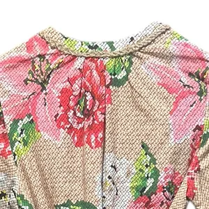 Farm Rio Floral Ruffle Beaded Tassels Belt‎ Slip-On Dress Size XS thumbnail 15
