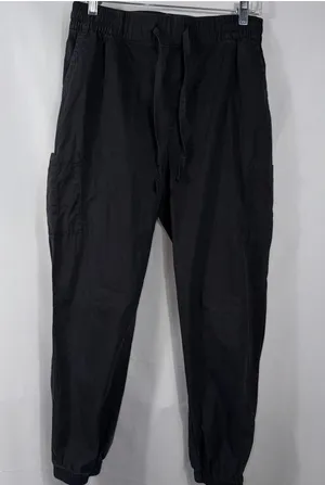 Old Navy Black Cargo Jogger Pants Women’s Medium Drawstring Elastic Waist Casual thumbnail 1