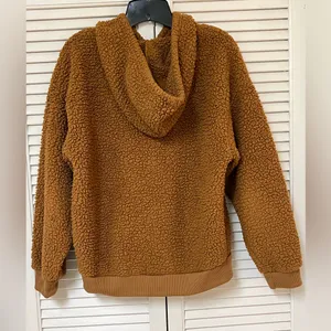 American Eagle AE Brown Sherpa Pullover Hoodie - Size XS - VGUC thumbnail 2
