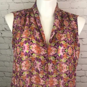 Bisou Bisou sheer bareback pink purple top thumbnail 1