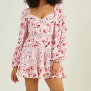 Altar’d State Pink Kate Floral Mini Dress Size Largebustier corset bodice thumbnail 3