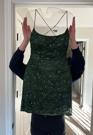 Aleta Forest/Emerald Green Short Homecoming Dress thumbnail 1