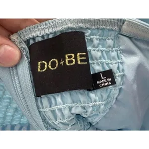 DO + BE Strapless Pleated Ruffle Mini Dress Light Blue Size Large Party Bodycon thumbnail 9