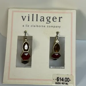 Villager Liz Claiborne Faceted Beaded Choker Necklace And Matching Hoop Earrings thumbnail 3