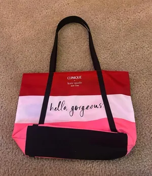 Unused Clinique X Kate Spade Shopping Shoulder Travel Tote Large Bag thumbnail 1