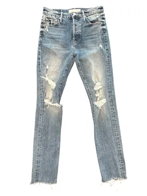 Mother jeans Trickster skimp fray thrill seeker raw hem distressed blue denim 24 thumbnail 7