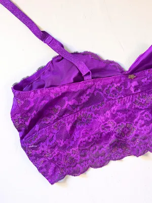 PINK Victoria's Secret Purple Lace Bralette Size Medium thumbnail 10