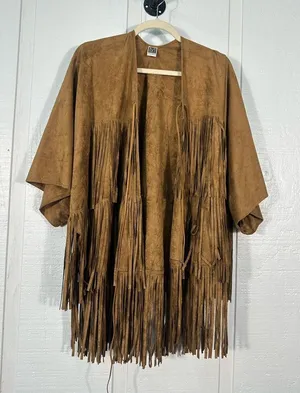 L’Amour Faux Suede Fringed Western Jacket No Size EUC thumbnail 1