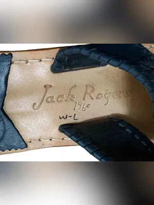 Jack Rogers Navy Leather Sandals,Size 7 thumbnail 2