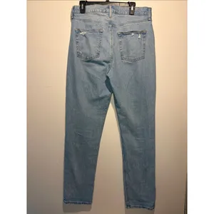 GAP Sky High Straight Light Wash Distressing Throughout Jeans Size 31 TALL thumbnail 2