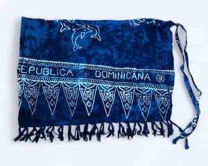 Blue Dominican Republic Wrap Skirt Swimsuit Coverup thumbnail 1
