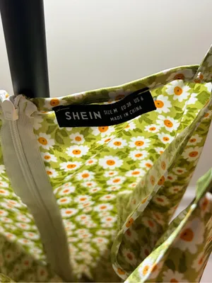 SHEIN Olive Green Floral Tie-Strap Midi Dress thumbnail 4