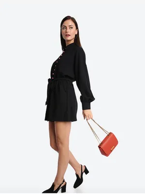 Charles & Keith Scarlet Pebbled Crossbody with Gold Chain Strap thumbnail 2