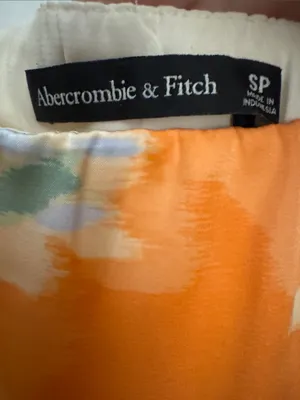 Abercrombie & Fitch Cream Maxi Slip Dress with Orange Floral Print thumbnail 2