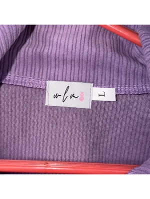 Boutique Purple Corded Quarter Zip Pullover Large NWOT thumbnail 6