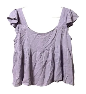 Anthropologie Sadie‎ & Sage Women Crop Top Flutter Sleeve Size Small Rayon Boho thumbnail 1