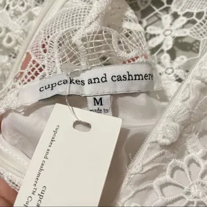 Cupcakes & Cashmere White Lace Cap Sleeve Sheath Dress Mini M Formal Bridal NEW thumbnail 6