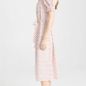 English Factory White and Red Floral Midi Dress thumbnail 6