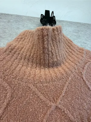 Free People Jaci Wool Blend Sweater Dress Women’s XL Beige Mock Neck thumbnail 8