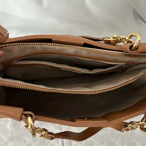 Iacucci Italy Luxurious Caramel Brown Pebbled Leather Handbag Purse 🌸🌸 thumbnail 8