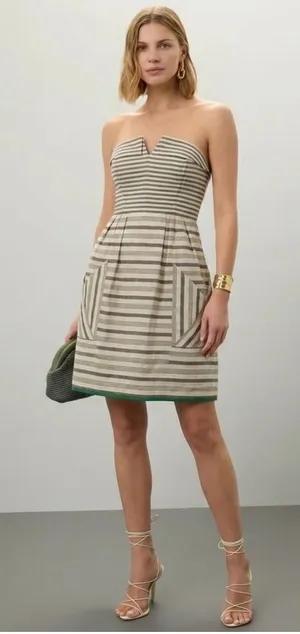 Maeve by Anthropolgie Women’s Changing Stripes Strapless Dress Size 4 thumbnail 1