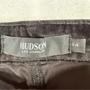 Hudson Jeans NWT Holly Velvet High Rise Crop Flare Jeans Black Ombre Womens 24 thumbnail 4