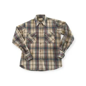 Vintage 70s P.S. Philip Scott Wool Blend Flannel Button Up Shirt Brown Plaid S thumbnail 3