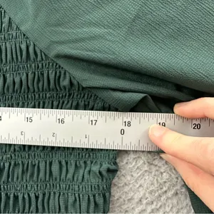 Madewell Lucie Bubble Sleeve Smocked Top Long Sleeve Green Peasant Boho W XL thumbnail 5