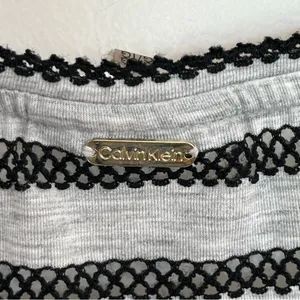 Calvin‎ Klein Swimwear Grey Black Striped Cold Shoulder Maxi Dress Cover Up L/XL thumbnail 8
