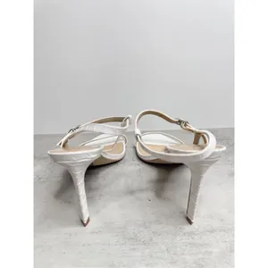 Sam Edelman Sandals Womens Size‎ 8 White Croc Embossed Faux Leather Beachy Heels thumbnail 6