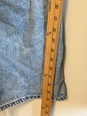 American Eagle Super High Rise Baggy Wide Leg Jeans Size 14 Regular Distressed thumbnail 9