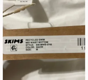 SKIMS White Mid Waist Bikini Bottoms M thumbnail 5