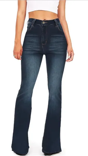 NEW Flare Jeans Bootcut Bell Bottom Jeans High Waisted Stretch X Tall 32/34 thumbnail 1