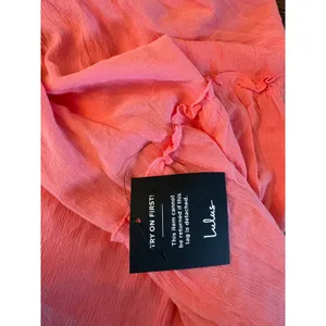 Lulus‎ Sweetest Perception Midi Dress Womens Large Coral Pink NWT Ruffle Tiered thumbnail 11