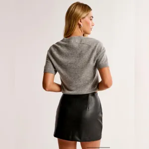 NWT Abercrombie & Fitch Vegan Leather Scarlett Mini Skort thumbnail 3