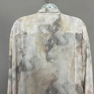 Grade & Gather Top Watercolor Marble Print Button Down Shirt Medium Blouse thumbnail 5