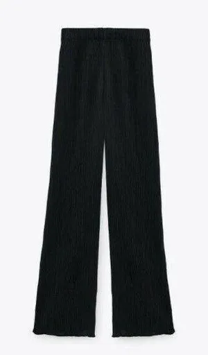 ZARA Black Pleated Flowy Pants Trousers thumbnail 2
