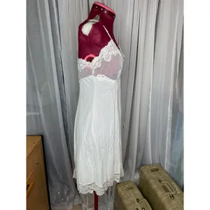 nightgown slip vintage knee length sheer bust white thumbnail 6