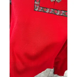 Vintage Meister Women's Red‎ Wool Blend Knit Sweater V-Neck Metal Clasps Retro M thumbnail 6