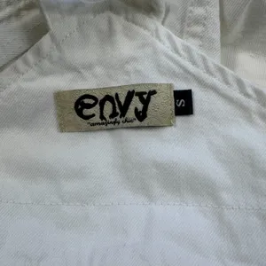 Envy White Denim Overall Skirt Womens Small‎ Pinafore Dress Mini Festival Boho thumbnail 4