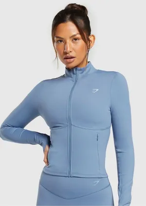 Gymshark Elevate Tracktop Faded Blue Size Medium NWOT thumbnail 1