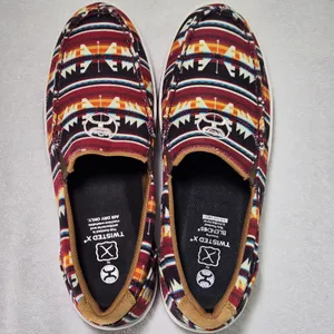 NWOT Twisted X Hooey Men’s 9M Southwestern Aztec Slip-On Loper Shoes thumbnail 2