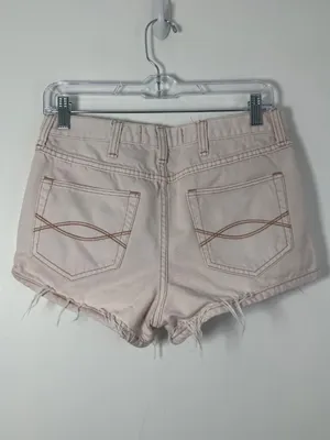 Abercrombie & Fitch Womens Sz 4 27W Distressed High-Rise Button-Fly Denim Shorts thumbnail 2