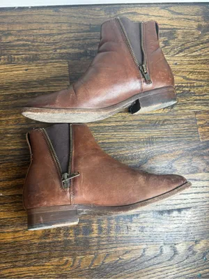 Frye Carly Zip Chelsea‎ Boots Women’s Brown Leather Ankle Booties Size 6.B thumbnail 7