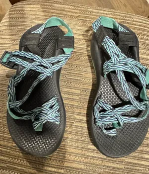 Chacos Womens 6 Classic Strappy Sandals in Black and Teal thumbnail 1