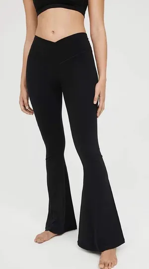 Offline High Waisted Crossover Super Flare Legging Black thumbnail 1