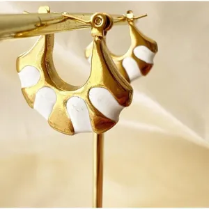 Gold Plated Stunning Egyptian Style Hoop Earrings stainless steel womens jewelry thumbnail 4