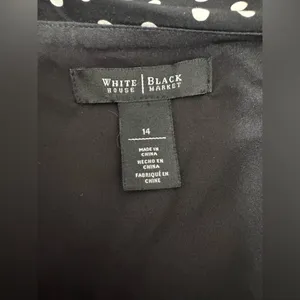 White House | Black Market Beautiful Midi Multi-Layered Polkadot Skirt 14 Black & White thumbnail 4